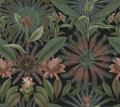 York Wallcoverings Ronald Redding Enchanted Garden Green Tropical Wallpaper Botanical Bohemian Green  Wallpaper - VR1530