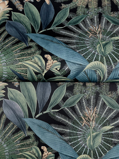 York Wallcoverings Ronald Redding Enchanted Garden Navy Tropical Wallpaper Botanical Bohemian Navy  Wallpaper - VR1532