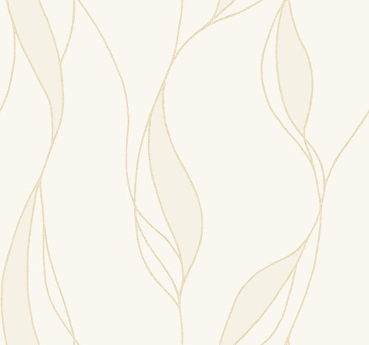 York Wallcoverings Ronald Redding Society Hill White Abstract Leaf Wallpaper Abstract Modern White  Wallpaper - VR1546
