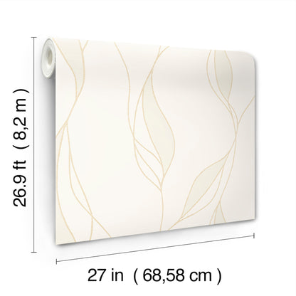 York Wallcoverings Ronald Redding Society Hill White Abstract Leaf Wallpaper Abstract Modern White  Wallpaper - VR1546