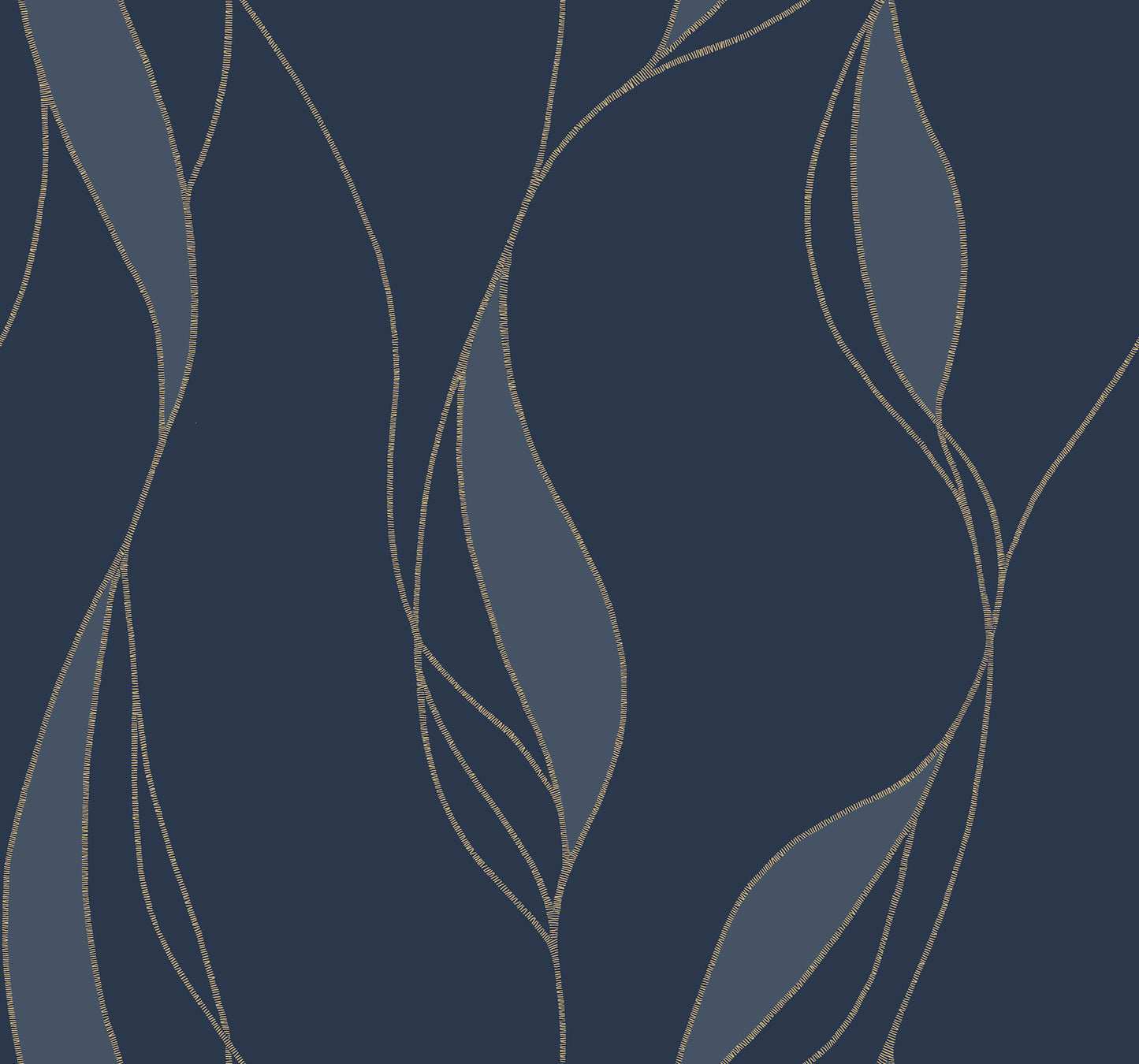 York Wallcoverings Ronald Redding Society Hill Navy Abstract Leaf Wallpaper Abstract Modern Navy  Wallpaper - VR1548