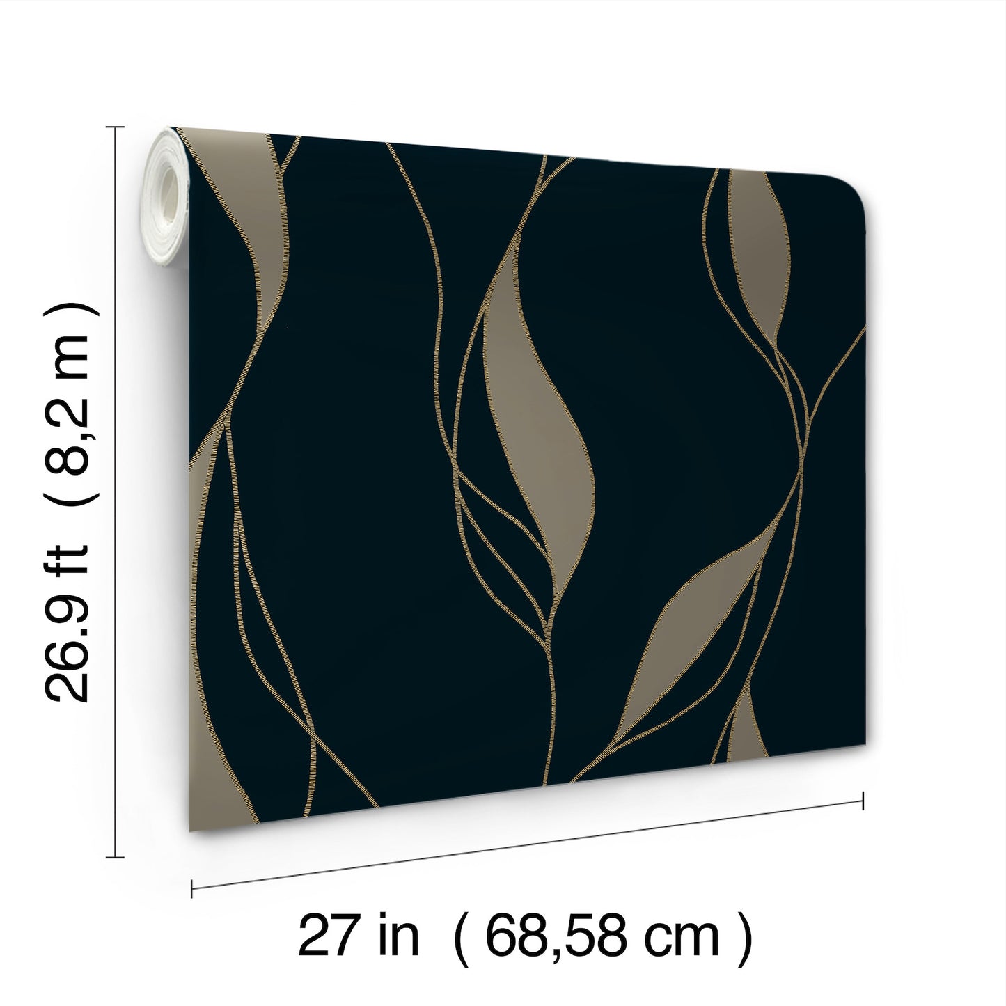 York Wallcoverings Ronald Redding Society Hill Black Abstract Leaf Wallpaper Abstract Modern Black  Wallpaper - VR1549
