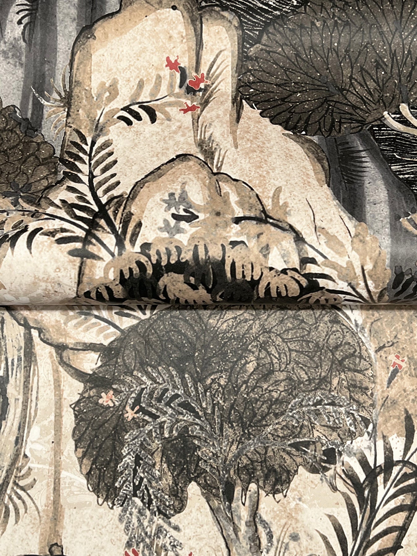 York Wallcoverings Ronald Redding Falling Waters Neutral Scenic Wallpaper Woods & Forests Modern Neutral  Wallpaper - VR1555