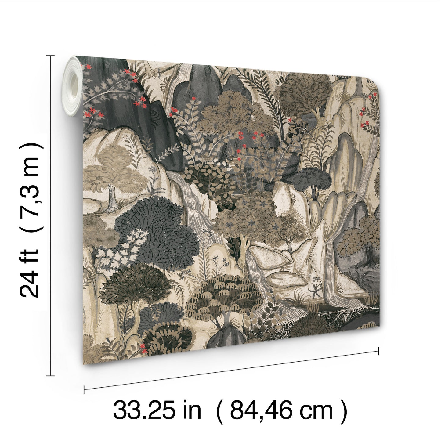 York Wallcoverings Ronald Redding Falling Waters Neutral Scenic Wallpaper Woods & Forests Modern Neutral  Wallpaper - VR1555