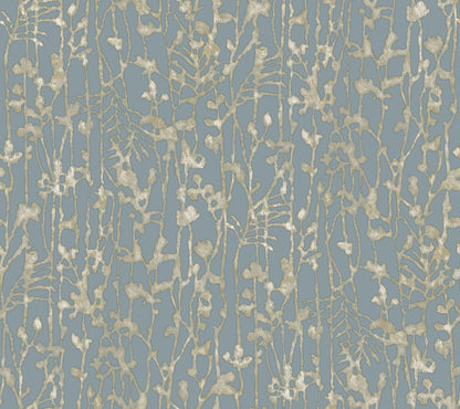 Abstract light blue wallpaper with a delicate filigree pattern in soft blue tones.