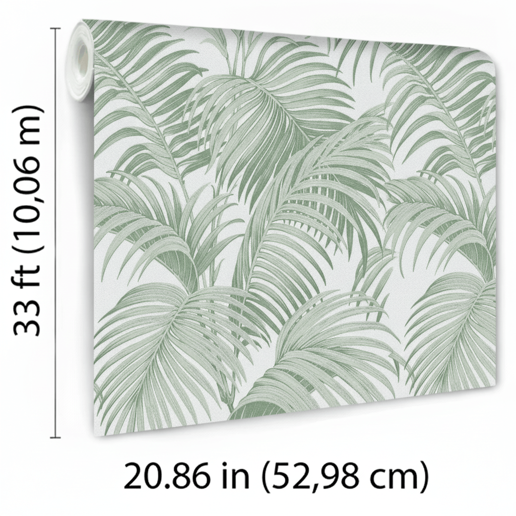 VEER DECOR Sculpted Tropical Leaf Wallpaper Tropical Transitional green  Wallpaper - VRMB007-1060