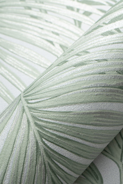 VEER DECOR Sculpted Tropical Leaf Wallpaper Tropical Transitional green  Wallpaper - VRMB007-1060