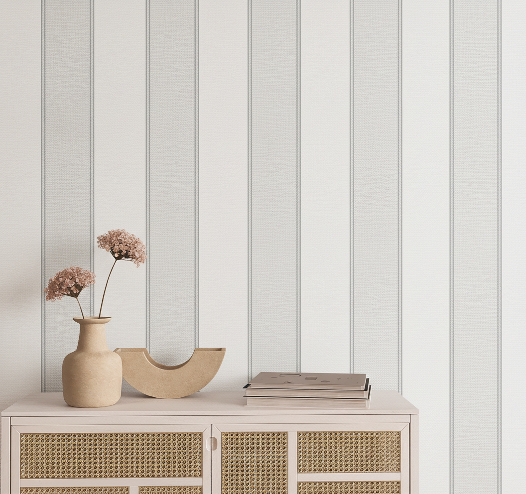 VEER DECOR Sculpted Panel Stripe Wallpaper Stripes Transitional grey  Wallpaper - VRMB010-1062