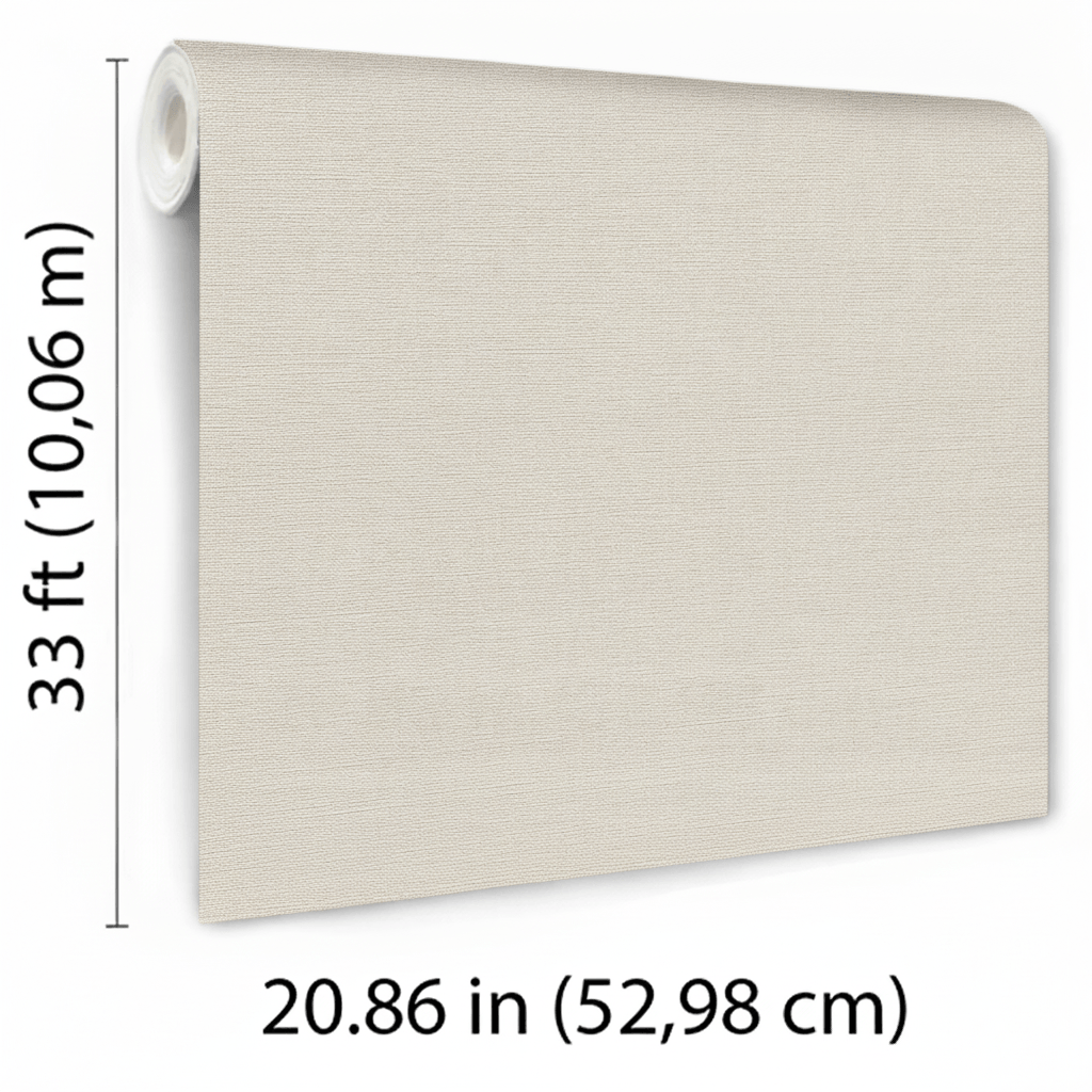 VEER DECOR Linen Slub Wallpaper  Texture Transitional cream  Wallpaper - VRMB014-1055