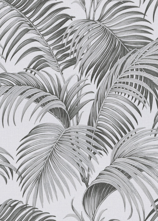 VEER DECOR Sculpted Tropical Leaf Wallpaper Tropical Transitional black  Wallpaper - VRMB015-1060