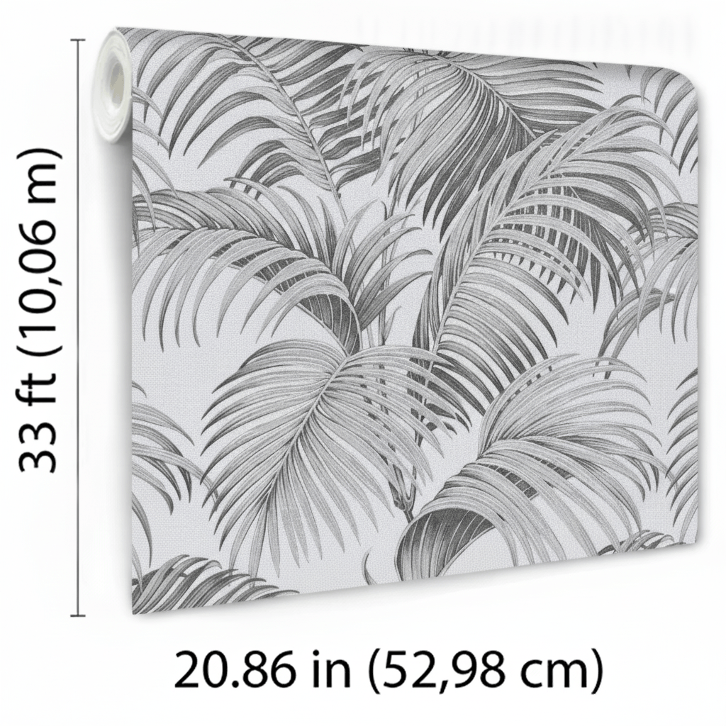 VEER DECOR Sculpted Tropical Leaf Wallpaper Tropical Transitional black  Wallpaper - VRMB015-1060