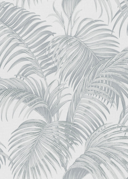 VEER DECOR Sculpted Tropical Leaf Wallpaper Tropical Transitional light grey  Wallpaper - VRMB031-1060