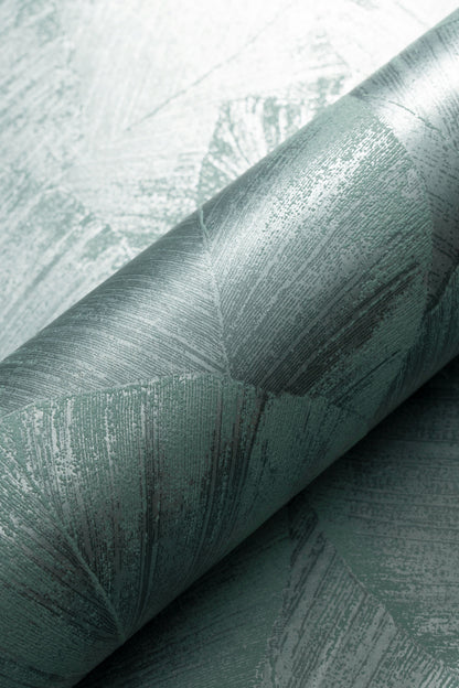 VEER DECOR Etched Palm Canopy Wallpaper Tropical; Botanical Transitional green  Wallpaper - VRMB207-1060