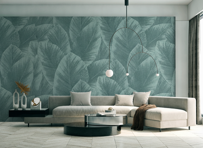 VEER DECOR Etched Palm Canopy Wallpaper Tropical; Botanical Transitional green  Wallpaper - VRMB207-1060