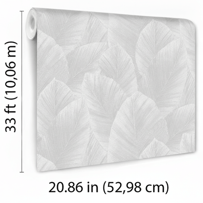 VEER DECOR Etched Palm Canopy Wallpaper Tropical; Botanical Transitional light grey  Wallpaper - VRMB231-1060