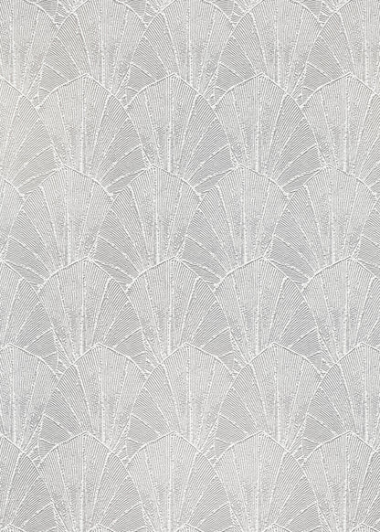 VEER DECOR Sculpted Fan Leaf Wallpaper Tropical; Botanical Transitional cream  Wallpaper - VRMB314-1060