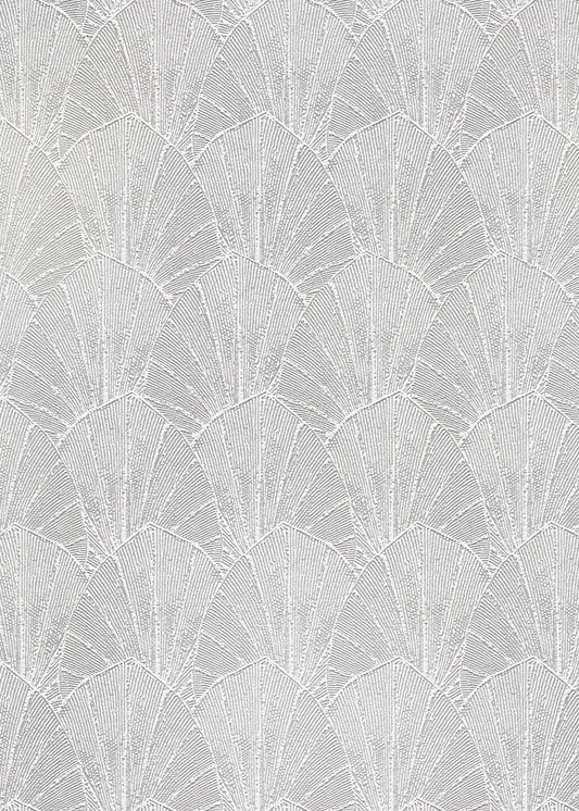 VEER DECOR Sculpted Fan Leaf Wallpaper Tropical; Botanical Transitional cream  Wallpaper - VRMB314-1060
