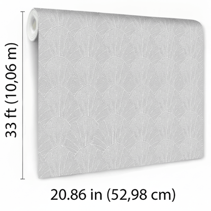VEER DECOR Sculpted Fan Leaf Wallpaper Tropical; Botanical Transitional cream  Wallpaper - VRMB314-1060