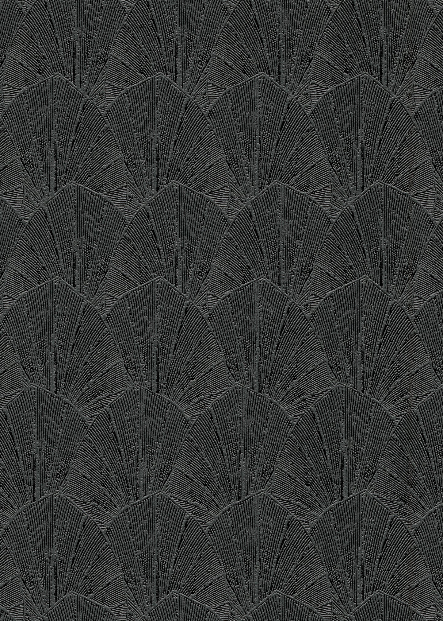 VEER DECOR Sculpted Fan Leaf Wallpaper Tropical; Botanical Transitional black  Wallpaper - VRMB315-1060