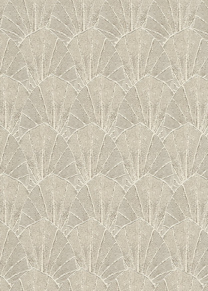 VEER DECOR Sculpted Fan Leaf Wallpaper Tropical; Botanical Transitional gold  Wallpaper - VRMB330-1060