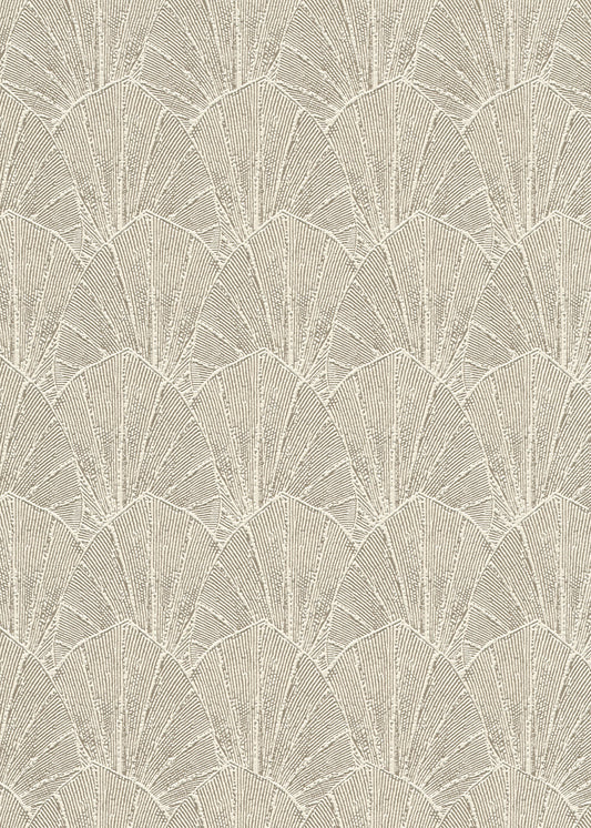 VEER DECOR Sculpted Fan Leaf Wallpaper Tropical; Botanical Transitional gold  Wallpaper - VRMB330-1060