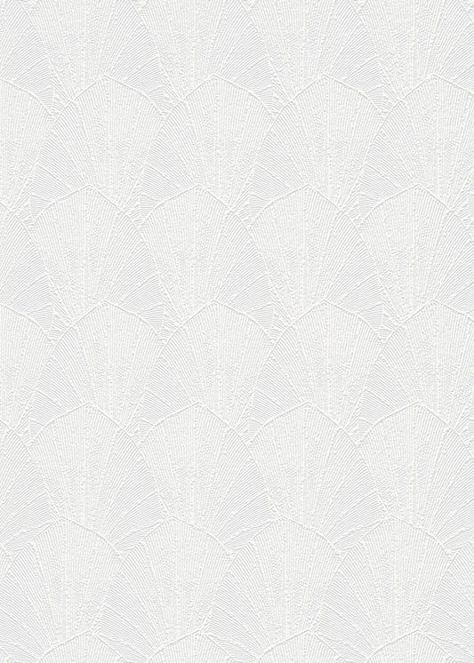VEER DECOR Sculpted Fan Leaf Wallpaper Tropical; Botanical Transitional light grey  Wallpaper - VRMB331-1060