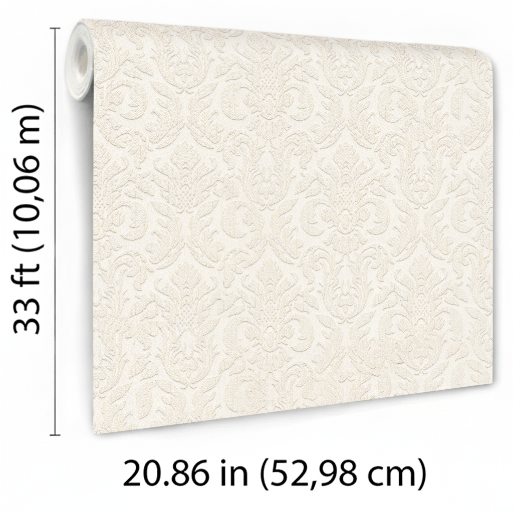 VEER DECOR Sculpted Damask Wallpaper Damask Traditional beige  Wallpaper - VRMB402-1060