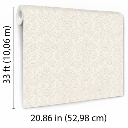 VEER DECOR Sculpted Damask Wallpaper Damask Traditional beige  Wallpaper - VRMB402-1060