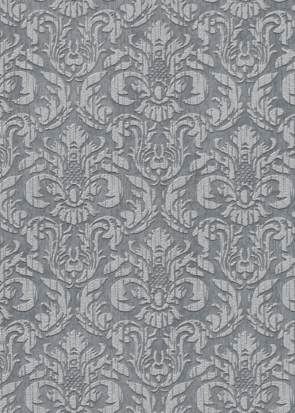 VEER DECOR Sculpted Damask Wallpaper Damask Traditional anthracite  Wallpaper - VRMB447-1060