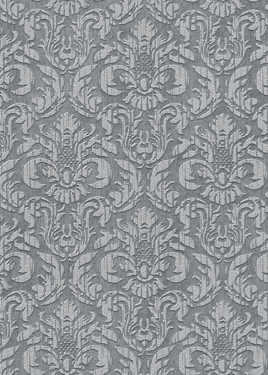 VEER DECOR Sculpted Damask Wallpaper Damask Traditional anthracite  Wallpaper - VRMB447-1060