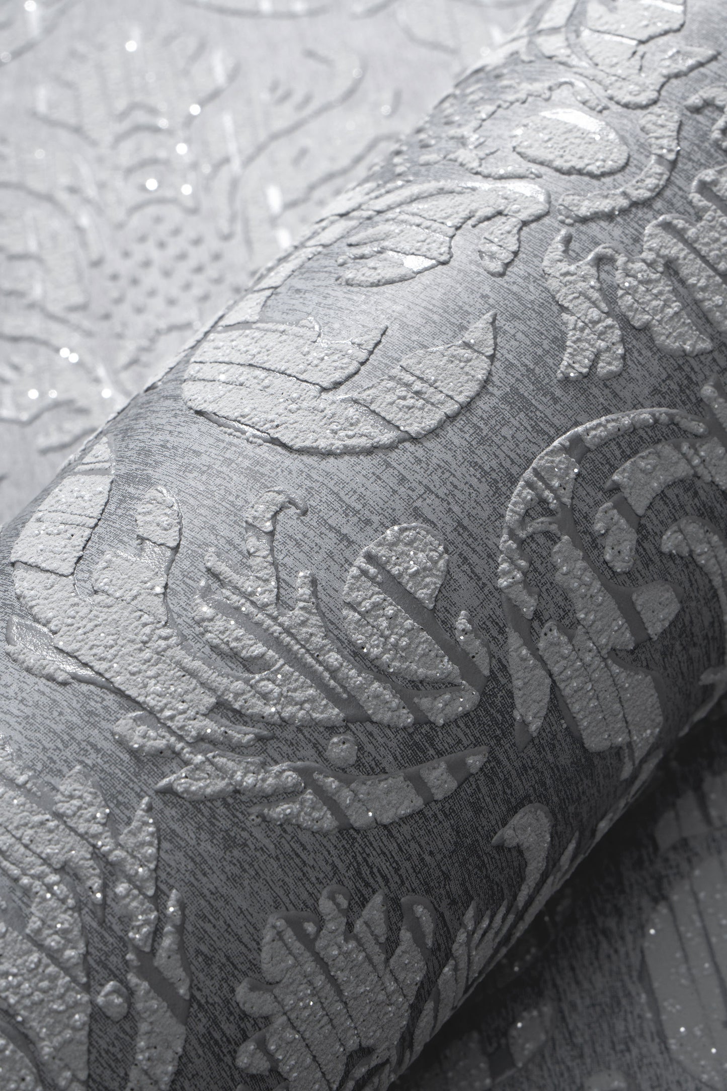 VEER DECOR Sculpted Damask Wallpaper Damask Traditional anthracite  Wallpaper - VRMB447-1060