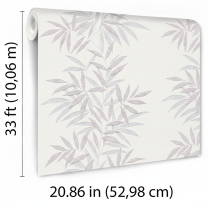 VEER DECOR Raised Bamboo Leaf Wallpaper  Tropical; Botanical Transitional pink  Wallpaper - VRMB705-1060