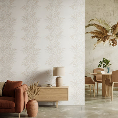 VEER DECOR Raised Bamboo Leaf Wallpaper  Tropical; Botanical Transitional pink  Wallpaper - VRMB705-1060