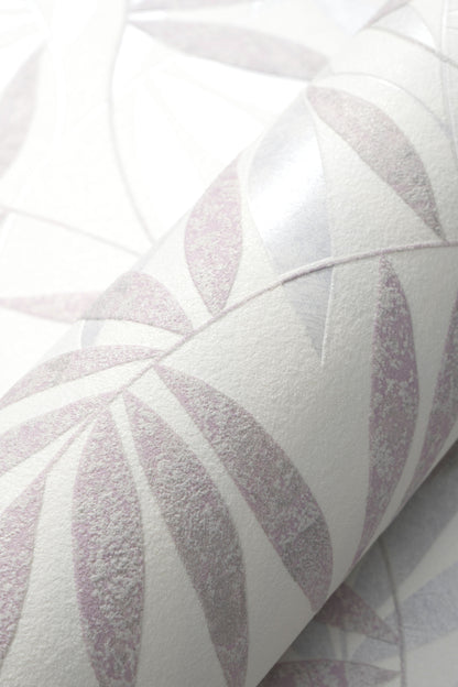 VEER DECOR Raised Bamboo Leaf Wallpaper  Tropical; Botanical Transitional pink  Wallpaper - VRMB705-1060