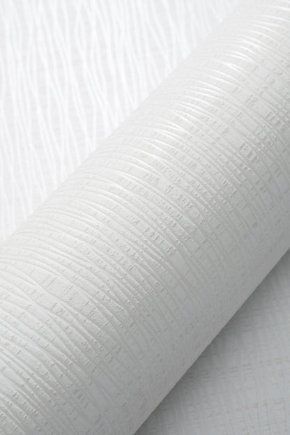 VEER DECOR Sculpted Vertical Reed Wallpaper Texture Transitional white  Wallpaper - VRMB901-1060