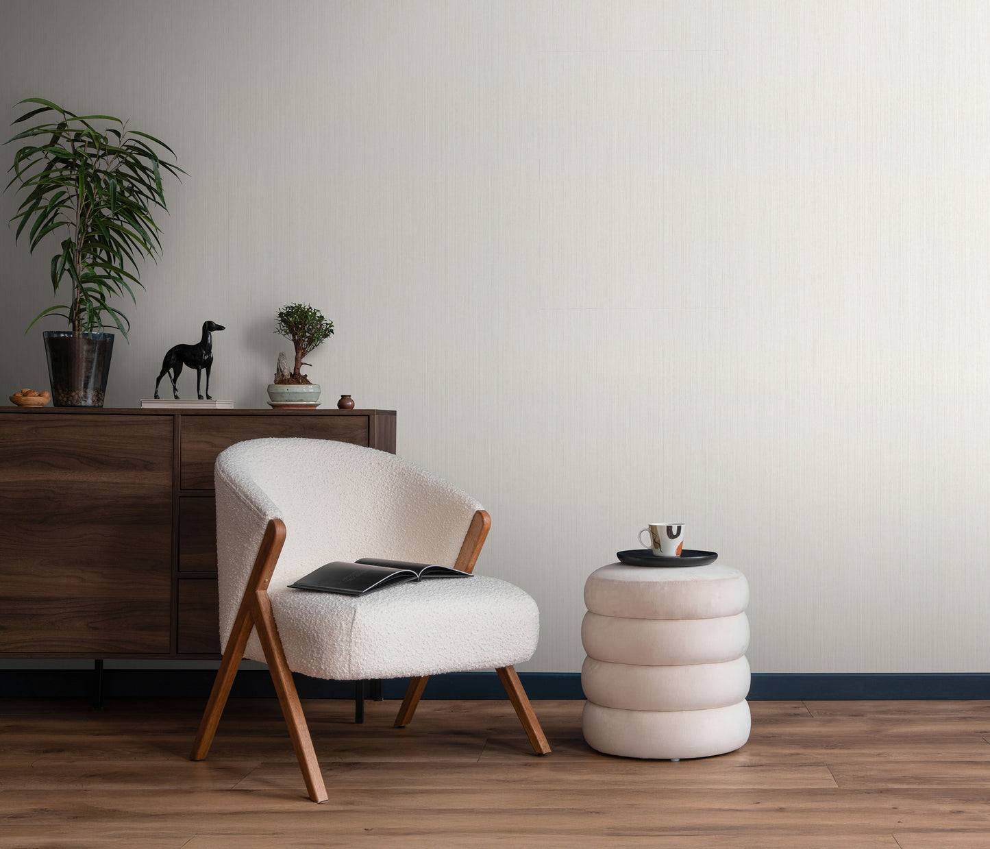 VEER DECOR Fine Vertical Linen Texture Wallpaper Texture Transitional cream  Wallpaper - VRPH014-1059