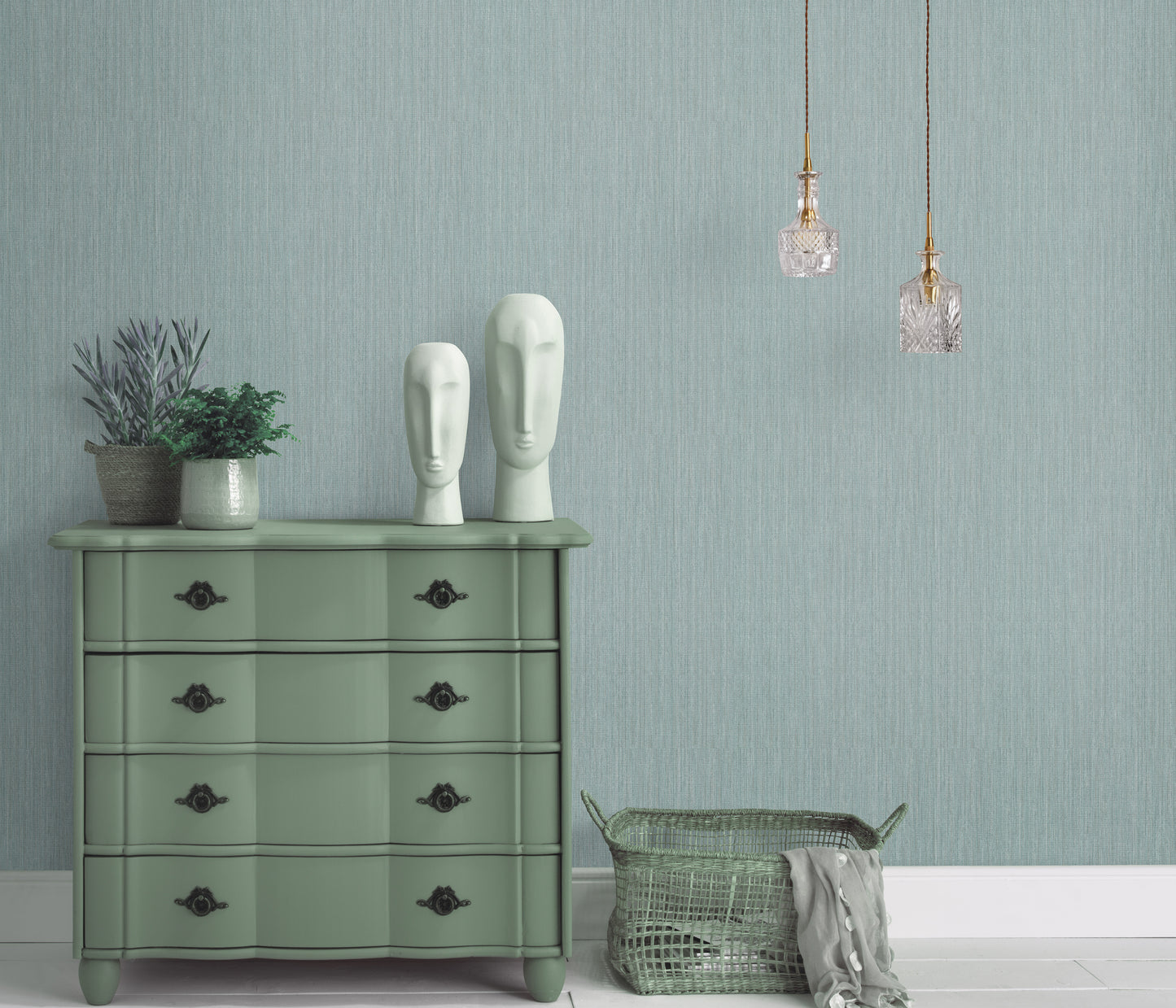 VEER DECOR Fine Vertical Linen Texture Wallpaper Texture Transitional petroleum  Wallpaper - VRPH019-1059