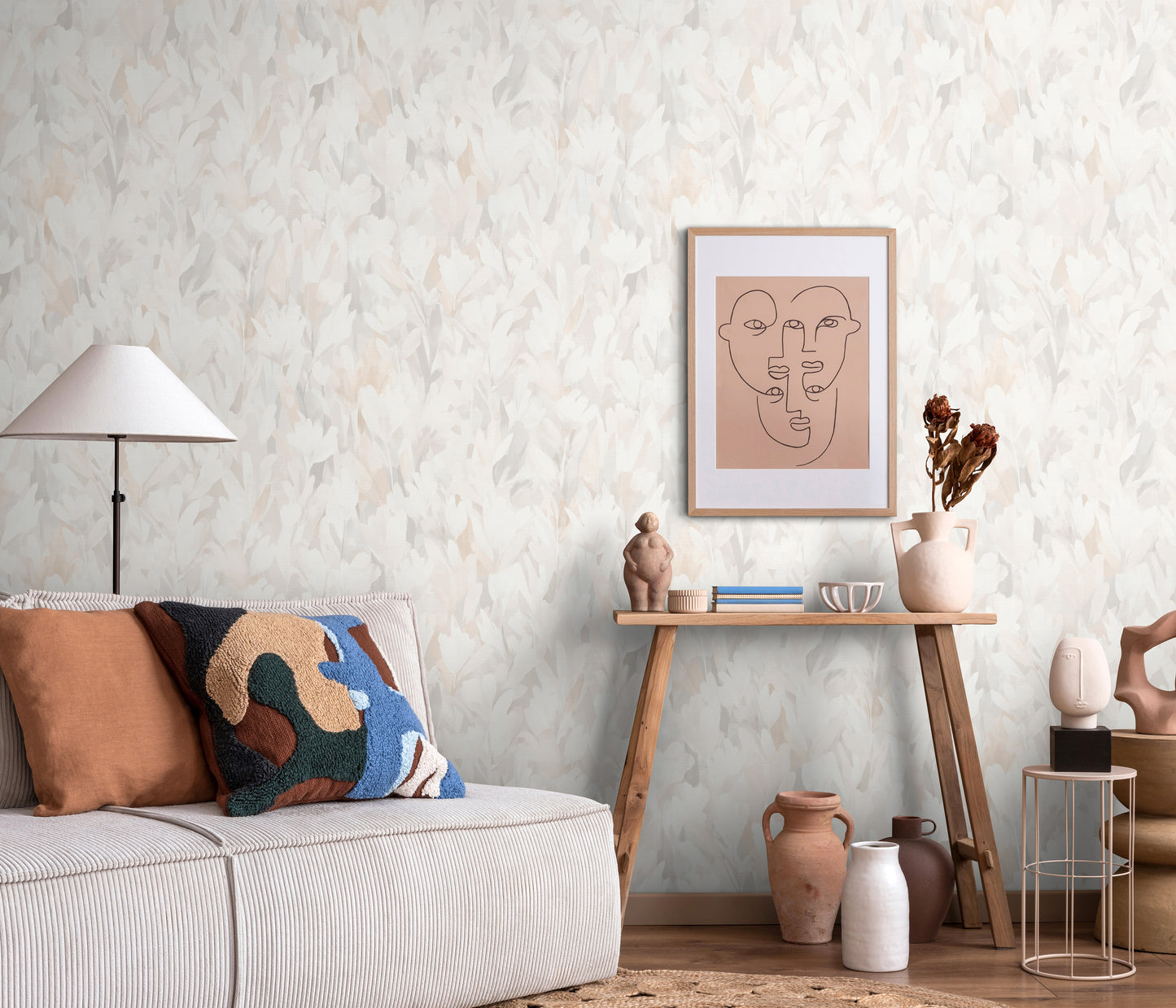 VEER DECOR Sylvan Blooms Wallpaper Floral Transitional beige  Wallpaper - VRPH602-1058