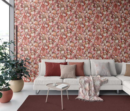 VEER DECOR Sylvan Blooms Wallpaper Floral Transitional red  Wallpaper - VRPH606-1058