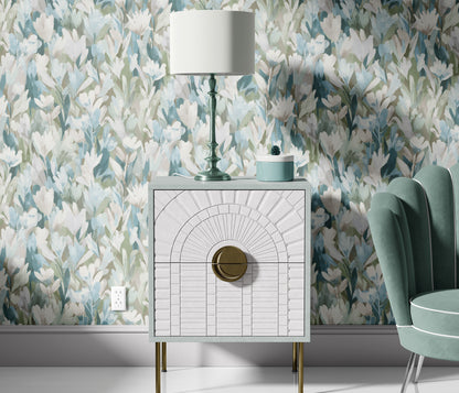 VEER DECOR Sylvan Blooms Wallpaper Floral Transitional green  Wallpaper - VRPH607-1058