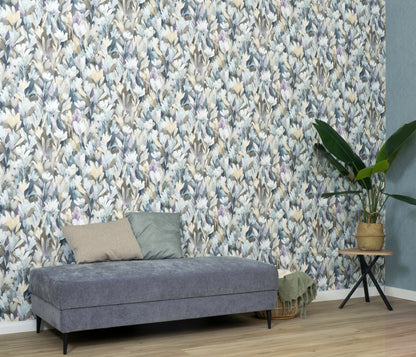 VEER DECOR Sylvan Blooms Wallpaper Floral Transitional purple  Wallpaper - VRPH609-1058