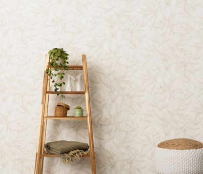 VEER DECOR Sylvan Bamboo Fronds Wallpaper Tropical; Botanical Transitional beige  Wallpaper - VRPH702-1058