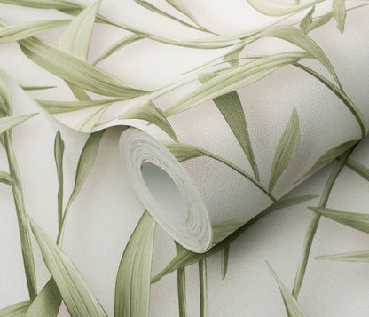 VEER DECOR Sylvan Bamboo Fronds Wallpaper Tropical; Botanical Transitional green  Wallpaper - VRPH707-1058