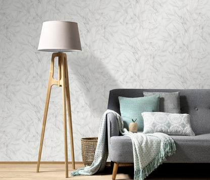 VEER DECOR Sylvan Bamboo Fronds Wallpaper Tropical; Botanical Transitional light grey  Wallpaper - VRPH731-1058