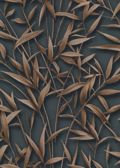 VEER DECOR Sylvan Bamboo Fronds Wallpaper Tropical; Botanical Transitional anthracite  Wallpaper - VRPH747-1058