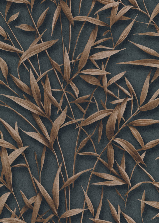 VEER DECOR Sylvan Bamboo Fronds Wallpaper Tropical; Botanical Transitional anthracite  Wallpaper - VRPH747-1058