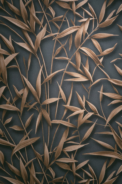 VEER DECOR Sylvan Bamboo Fronds Wallpaper Tropical; Botanical Transitional anthracite  Wallpaper - VRPH747-1058