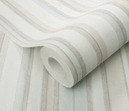 VEER DECOR Soft Watercolor Stripe Wallpaper Stripes Transitional petroleum  Wallpaper - VRPH819-1058