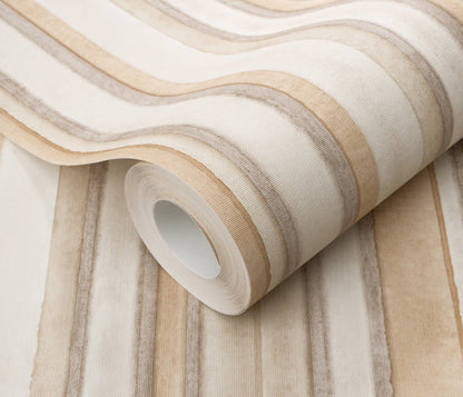 VEER DECOR Soft Watercolor Stripe Wallpaper Stripes Transitional hazel  Wallpaper - VRPH832-1058