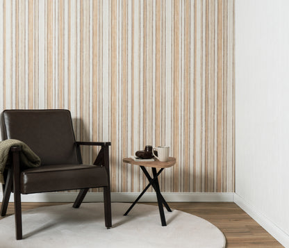 VEER DECOR Soft Watercolor Stripe Wallpaper Stripes Transitional hazel  Wallpaper - VRPH832-1058
